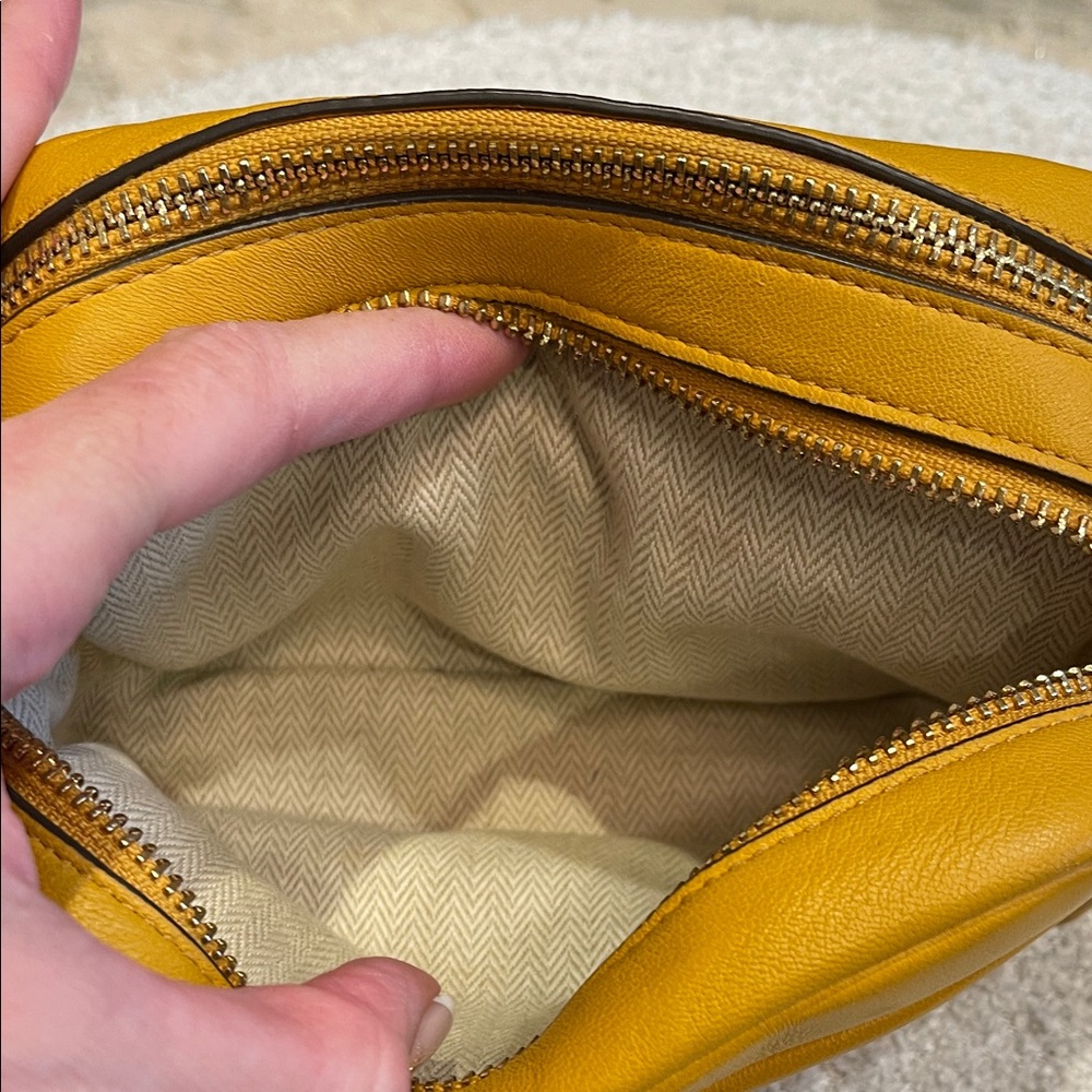 Tory Burch Mustard Crossbody with Embroidered Strap - Picture 8 of 8
